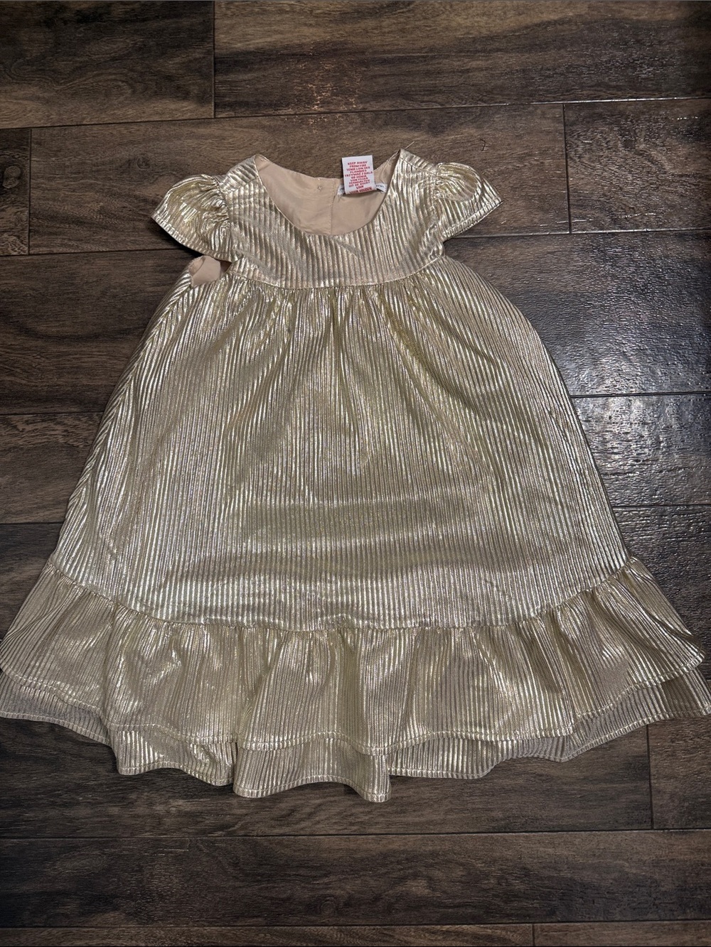cupcakes & cashmere Metallic Gold Girls Dress